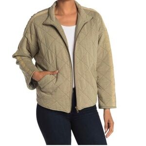 BAGATELLE | French Terry Diamond Quilted Jacket | Bomber Coat‎  | Sage Green | M
